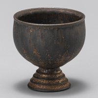 鉚黒彩高台杯　１